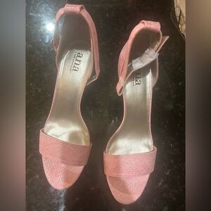 Pink Faux animal print heels size 8.5